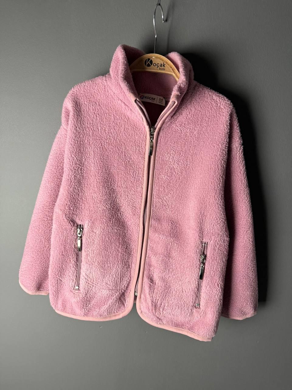 Purple Fuzzy Fleece Zip-Up Jacket