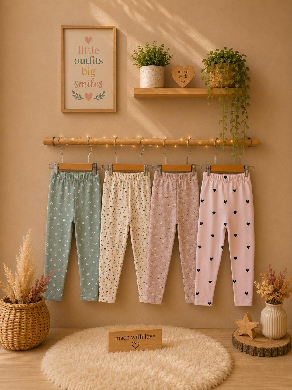 Beige Fall Print Leggings