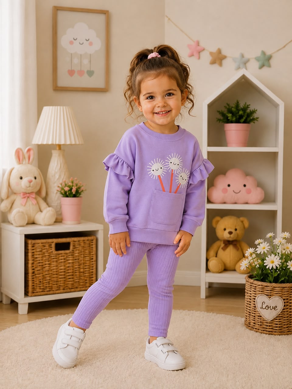 Lavender Sweatshirt & Leggings Set