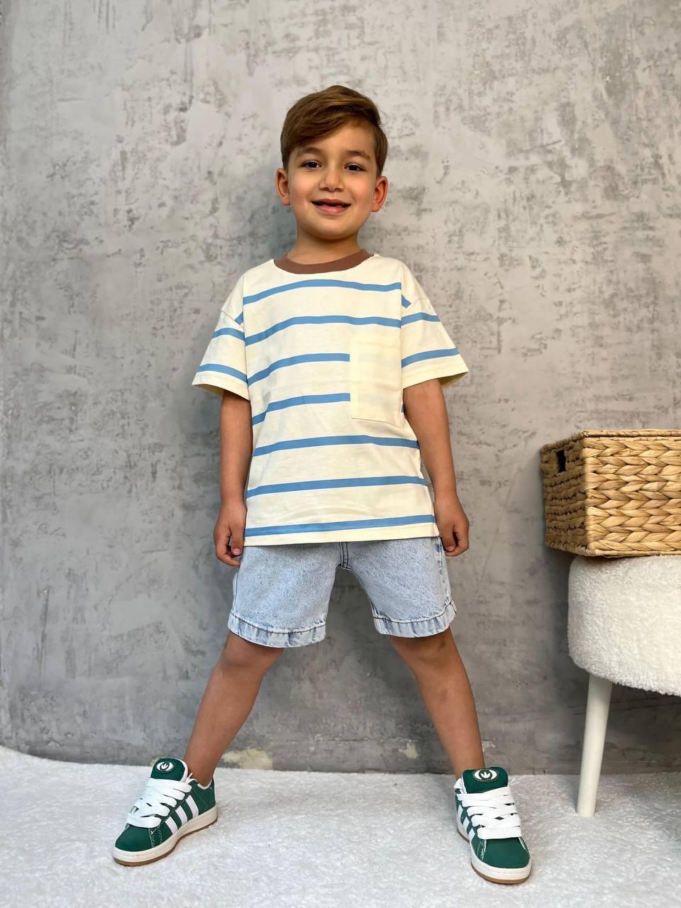 Blue Stripe & Denim Set