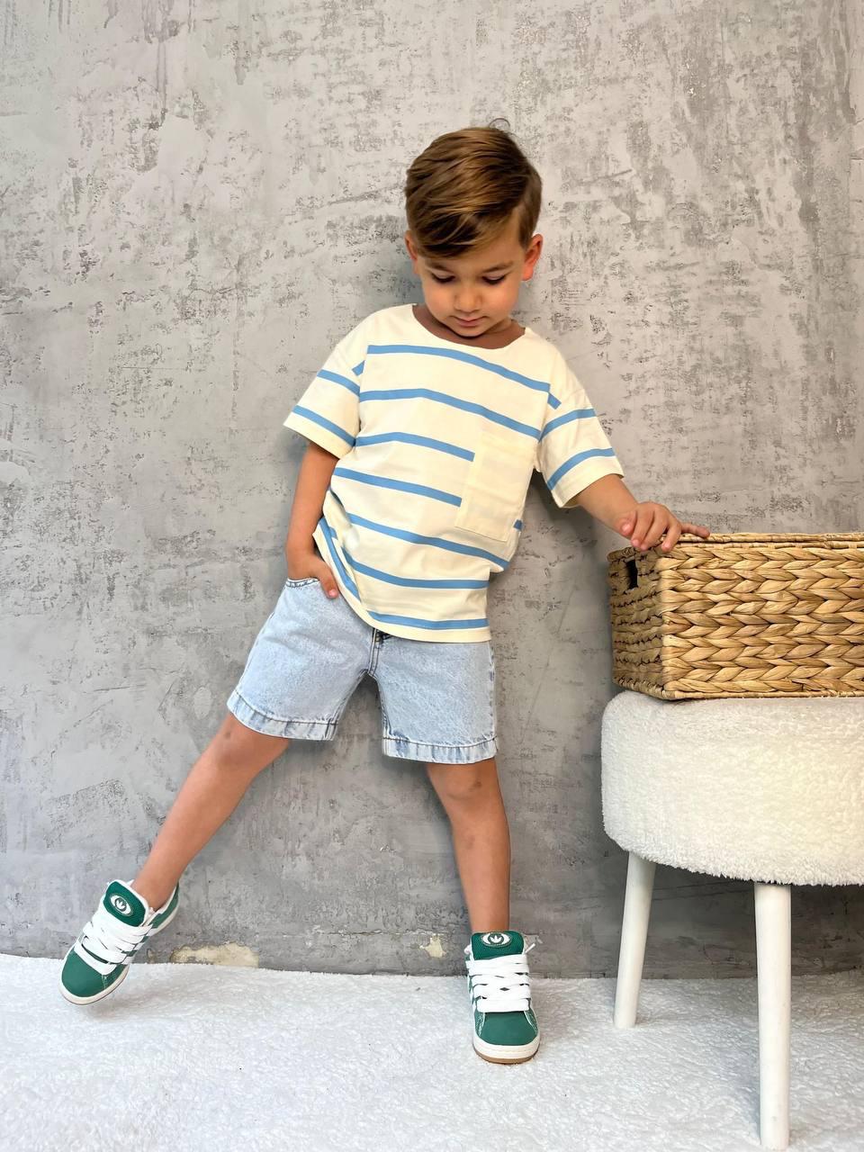 Blue Stripe & Denim Set