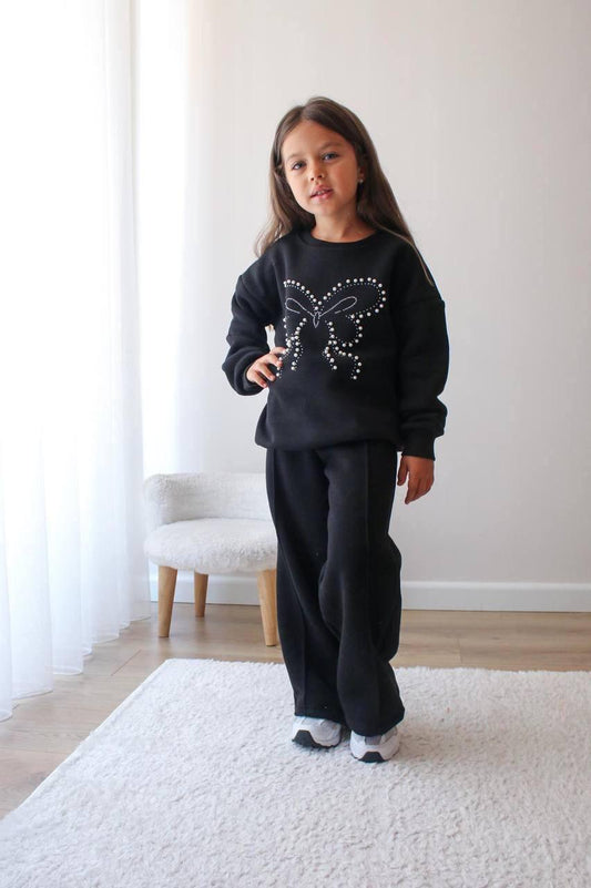 Pearl Butterfly Fleece Sweatshirt and Pants Set