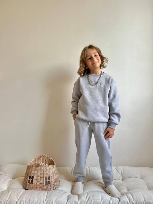 Light Grey This Moment Is Your Life Fleece Sweatshirt and Joggers Set