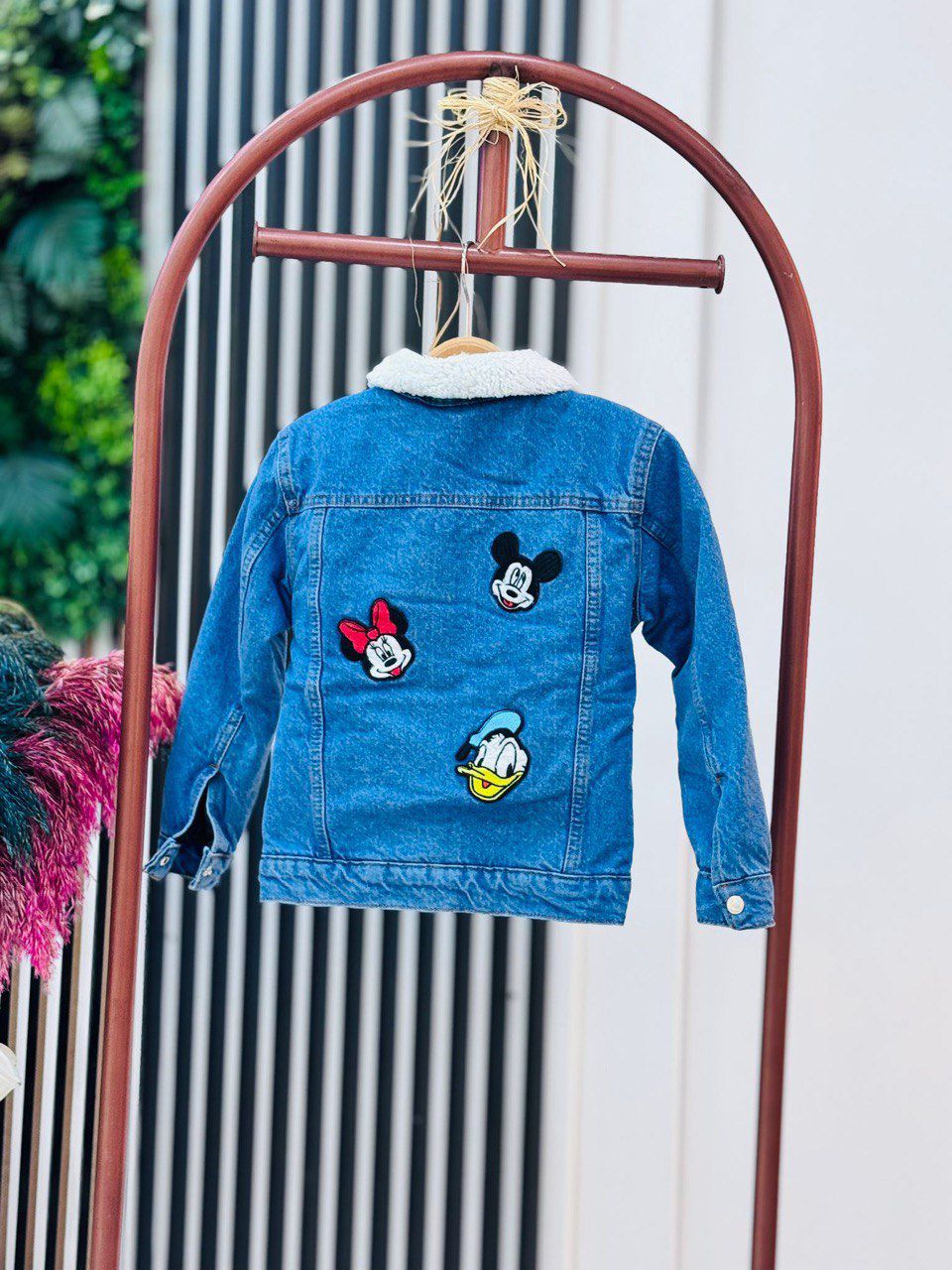 Disney Sherpa-Lined Denim Jacket with Character Patches