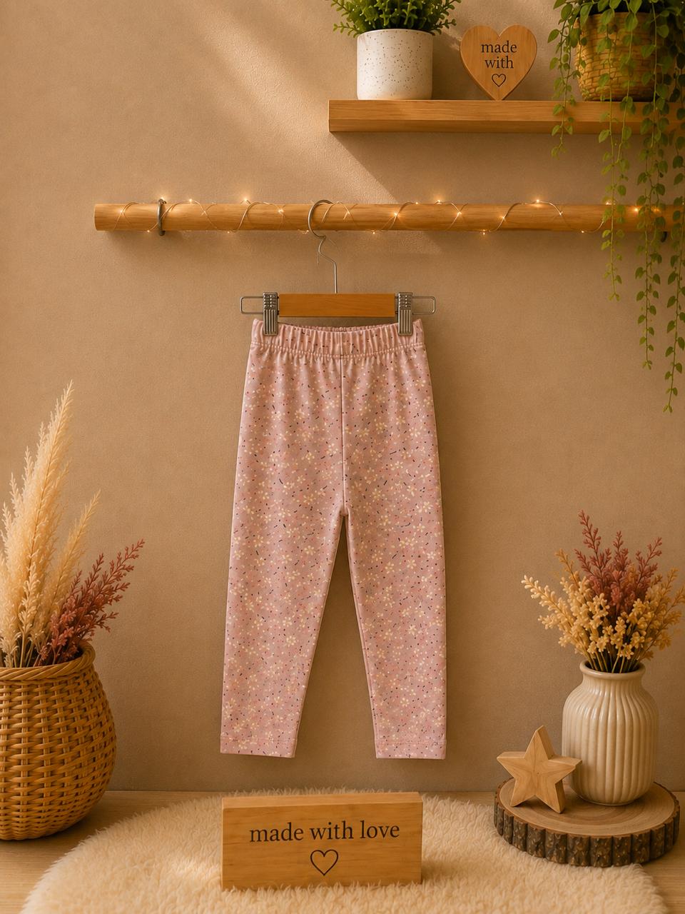 Pink Floral Print Leggings