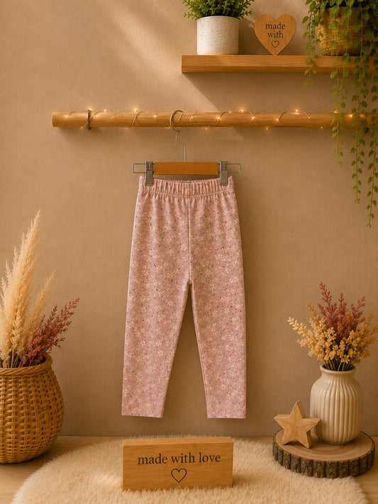 Pink Floral Print Leggings