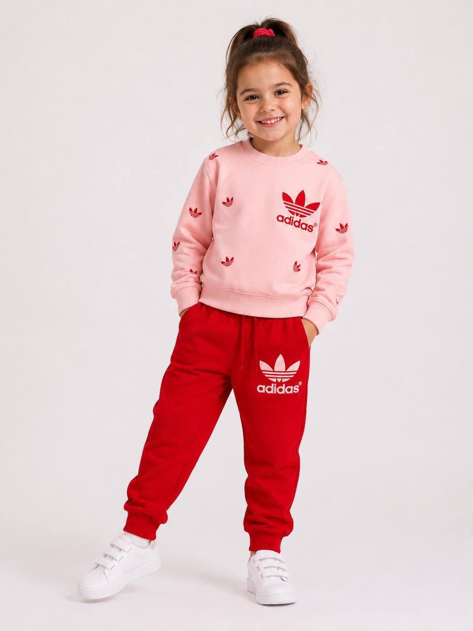 Pink & Red Adidas Tracksuit Set
