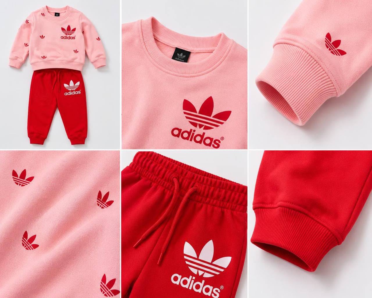 Pink & Red Adidas Tracksuit Set