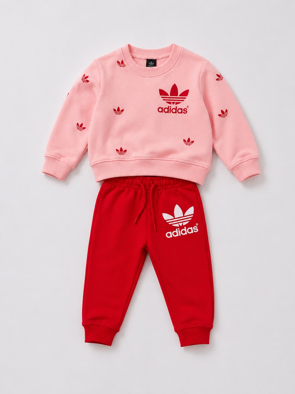 Pink & Red Adidas Tracksuit Set