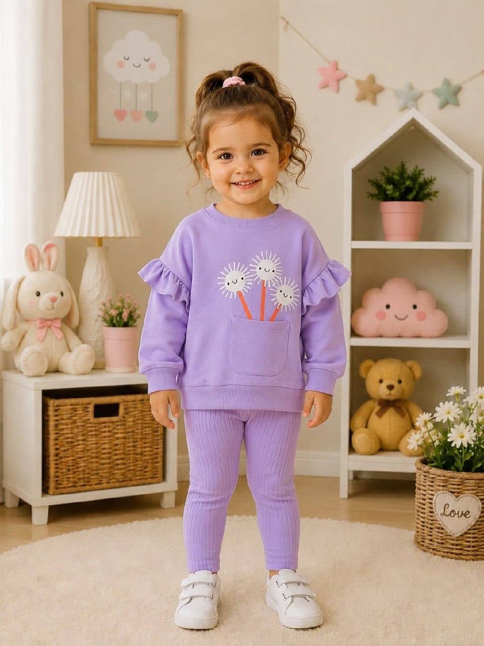 Lavender Sweatshirt & Leggings Set