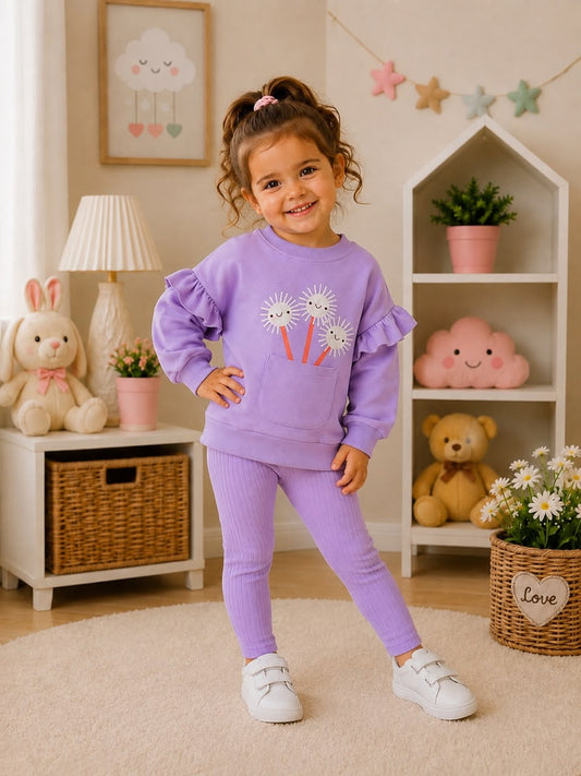 Lavender Sweatshirt & Leggings Set