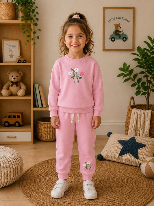 Pink Wildflower Sweatshirt & Jogger Set
